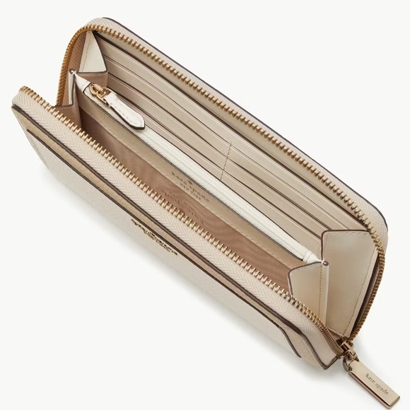 Kate Spade Color Block Cream Wallet with Soft Textured Leather - Picture 4 of 6